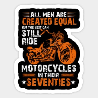 Vintage Mens Grandpa Motorcycle Biker Birthday 70 Years Old Sticker